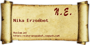 Nika Erzsébet névjegykártya